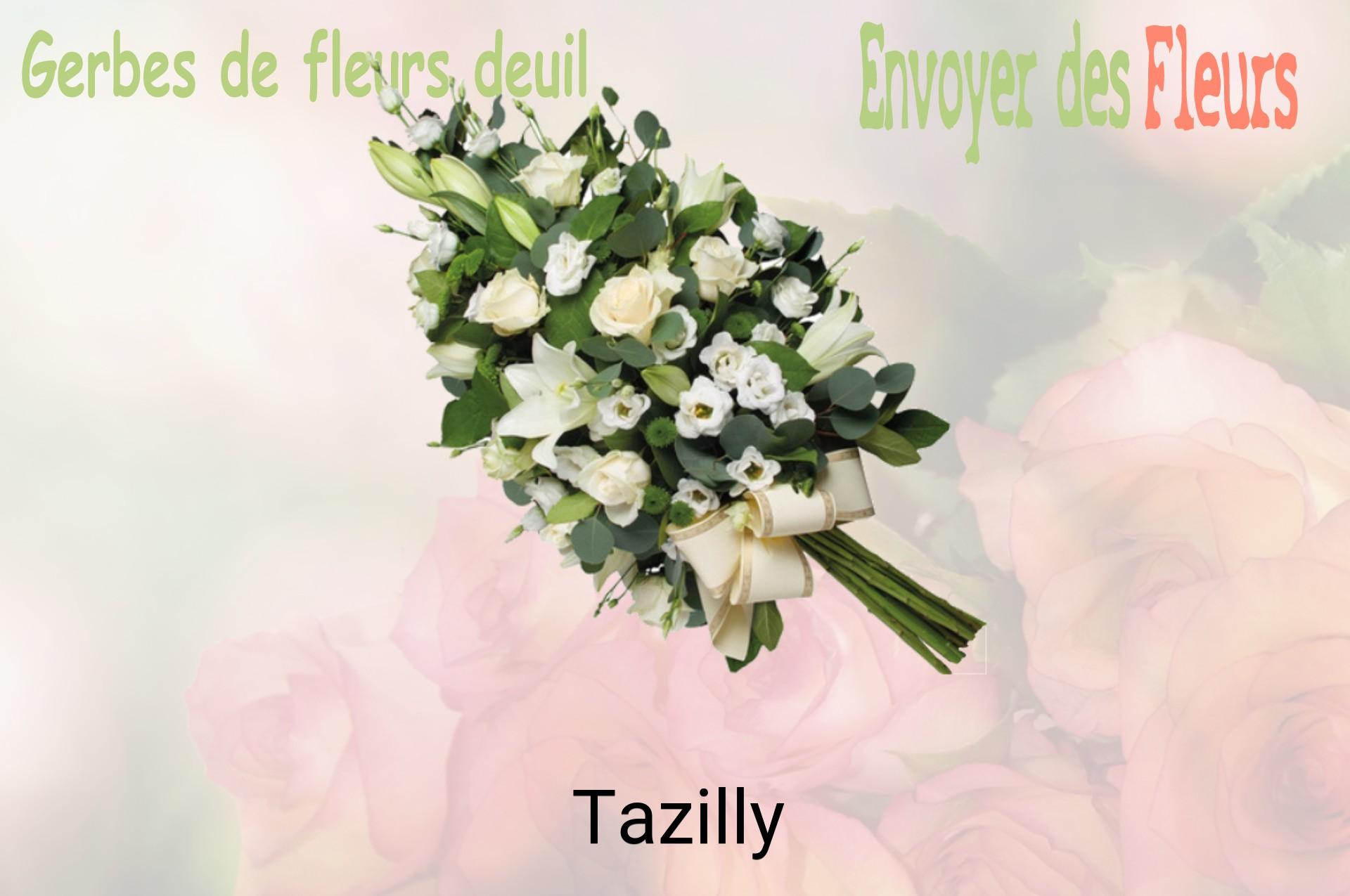 Gerbe de fleurs de deuil livrée à Tazilly